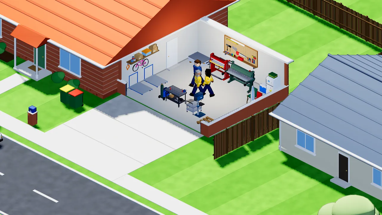 Home garage, in the game